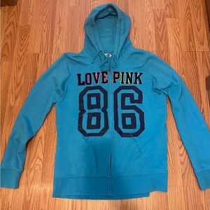 VS Pink Vintage Blue Rainbow Ombre Hoodie L